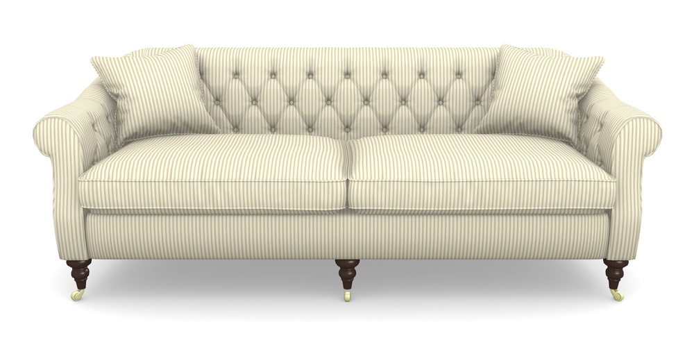 Product photograph of Abbotsbury 4 Seater Sofa In Cotton Stripe - Sage from Sofas and Stuff Limited