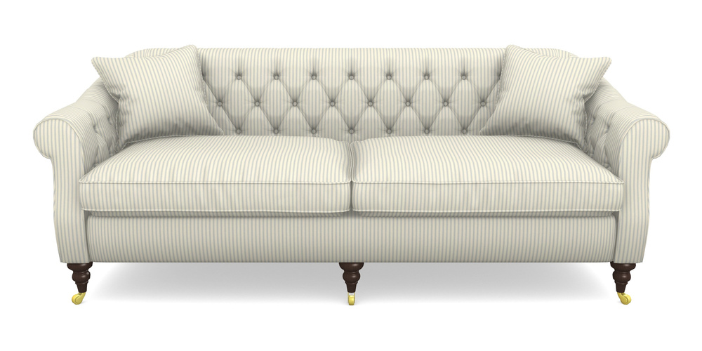 Product photograph of Abbotsbury 4 Seater Sofa In Cotton Stripe - Sky from Sofas and Stuff Limited