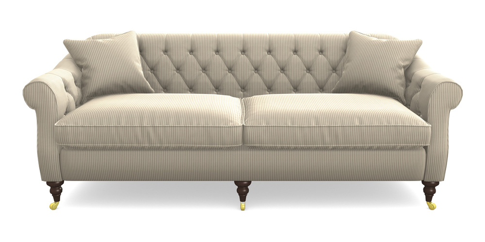 Product photograph of Abbotsbury 4 Seater Sofa In Cloth 21 - Simple Stripe - Beech from Sofas and Stuff Limited