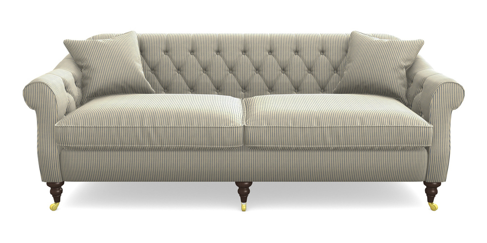 Product photograph of Abbotsbury 4 Seater Sofa In Cloth 21 - Simple Stripe - Bilberry from Sofas and Stuff Limited