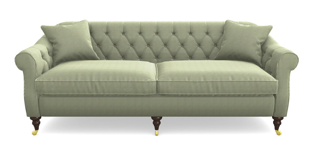 Product photograph of Abbotsbury 4 Seater Sofa In Cloth 21 - Simple Stripe - Forest from Sofas and Stuff Limited