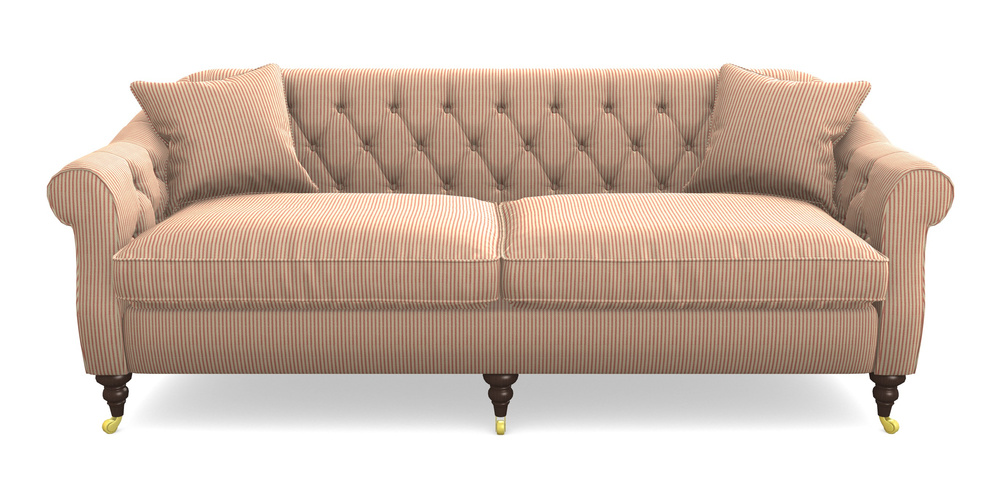 Product photograph of Abbotsbury 4 Seater Sofa In Cloth 21 - Simple Stripe - Ginger Snap from Sofas and Stuff Limited