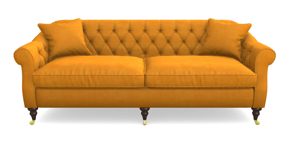 Product photograph of Abbotsbury 4 Seater Sofa In Clever Tough And Eco Velvet - Spice from Sofas and Stuff Limited