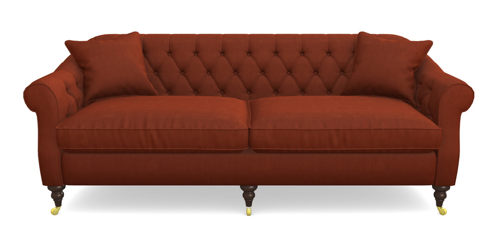 Product photograph of Abbotsbury 4 Seater Sofa In Clever Tough And Eco Velvet - Tawny from Sofas and Stuff Limited