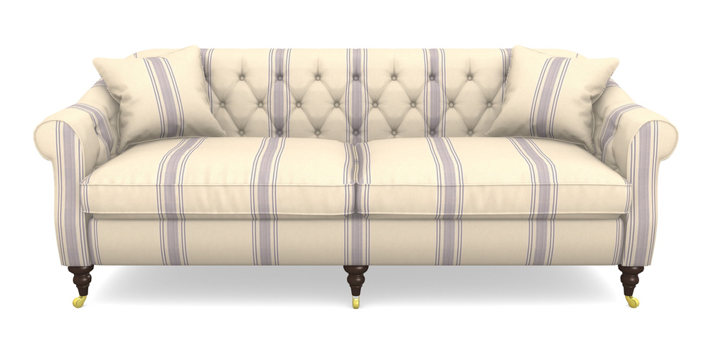 Product photograph of Abbotsbury 4 Seater Sofa In Cloth 22 - Racing Stripes Cheltenham - Blueberry from Sofas and Stuff Limited