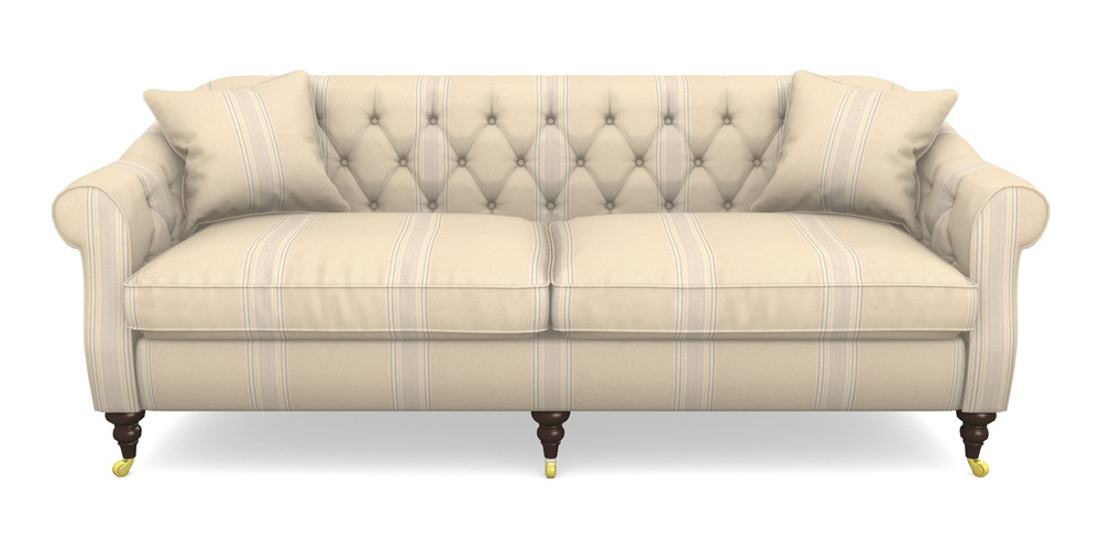 Product photograph of Abbotsbury 4 Seater Sofa In Cloth 22 - Racing Stripes Cheltenham - Dove from Sofas and Stuff Limited