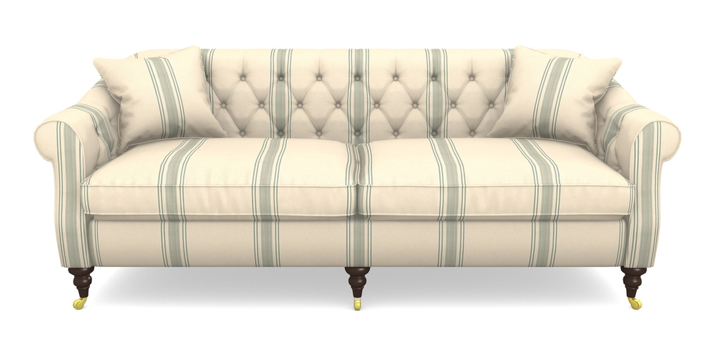 Product photograph of Abbotsbury 4 Seater Sofa In Cloth 22 - Racing Stripes Cheltenham - Mint from Sofas and Stuff Limited