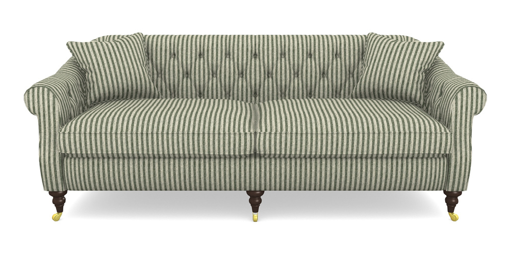 Product photograph of Abbotsbury 4 Seater Sofa In Cloth 22 - Pinstripe - Courgette from Sofas and Stuff Limited