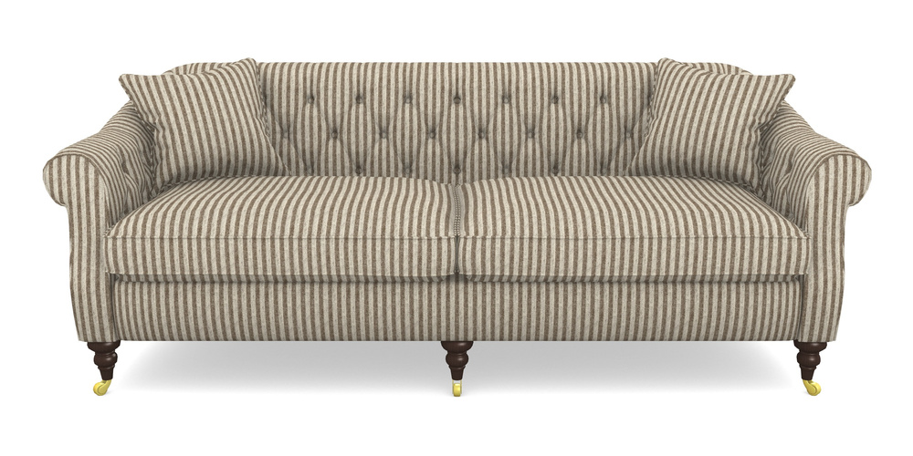 Product photograph of Abbotsbury 4 Seater Sofa In Cloth 22 - Pinstripe - Peat from Sofas and Stuff Limited