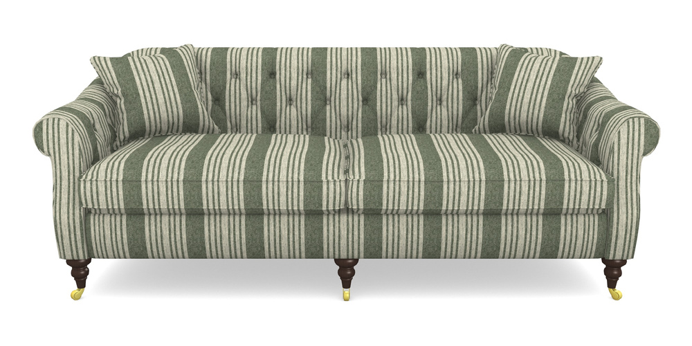 Product photograph of Abbotsbury 4 Seater Sofa In Cloth 22 - Bayadere - Courgette from Sofas and Stuff Limited
