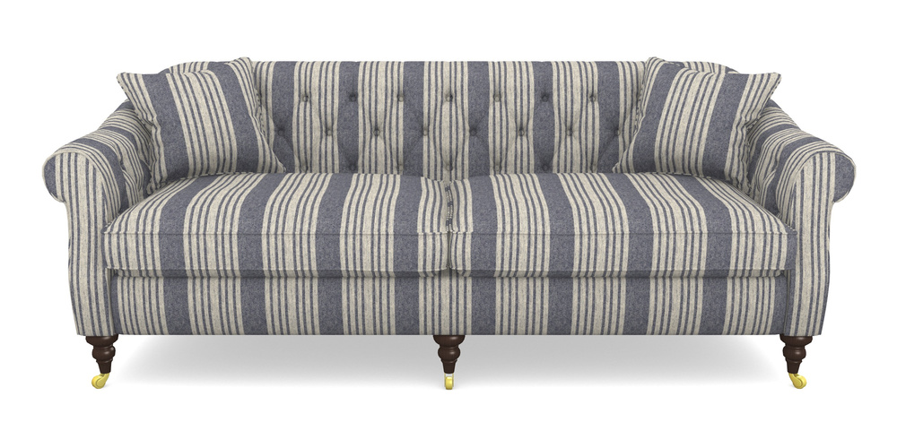 Product photograph of Abbotsbury 4 Seater Sofa In Cloth 22 - Bayadere - Deep Water from Sofas and Stuff Limited