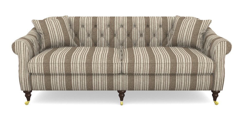 Product photograph of Abbotsbury 4 Seater Sofa In Cloth 22 - Bayadere - Peat from Sofas and Stuff Limited