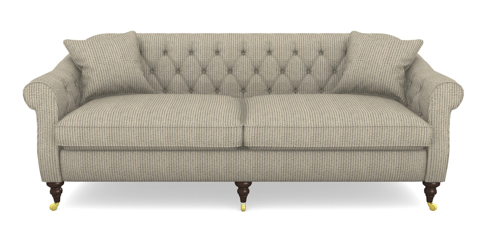 Product photograph of Abbotsbury 4 Seater Sofa In Cloth 20 - Design 5 - Black Stripe from Sofas and Stuff Limited