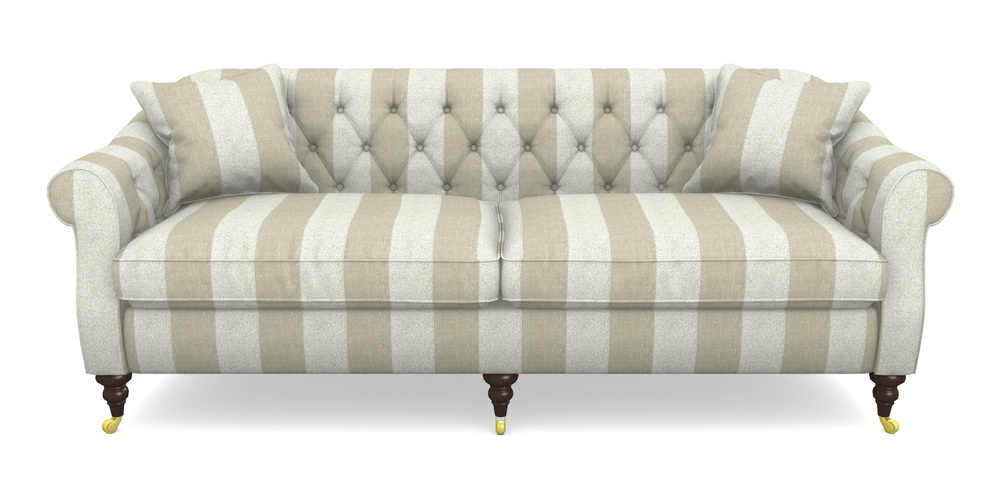 Product photograph of Abbotsbury 4 Seater Sofa In Dovedale Linen Stripe - Chalk from Sofas and Stuff Limited