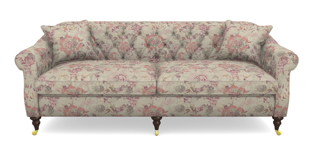 Product photograph of Abbotsbury 4 Seater Sofa In Floral Linen - Faith Antique Sangria from Sofas and Stuff Limited