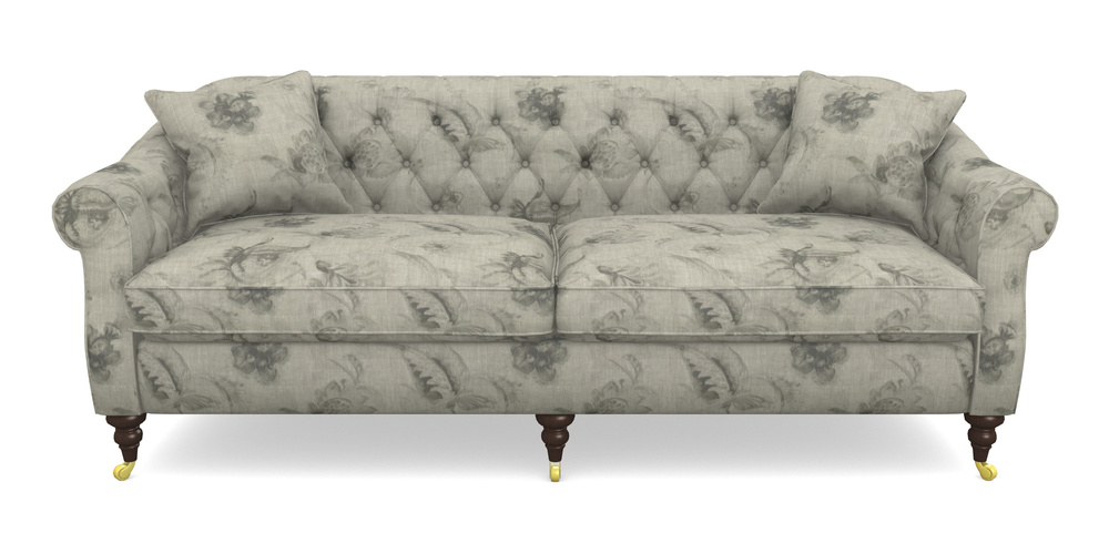 Product photograph of Abbotsbury 4 Seater Sofa In Floral Linen - Lela Mystery Oat Sepia from Sofas and Stuff Limited