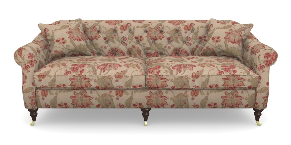 Product photograph of Abbotsbury 4 Seater Sofa In Floral Linen - Indienne T Rosso from Sofas and Stuff Limited