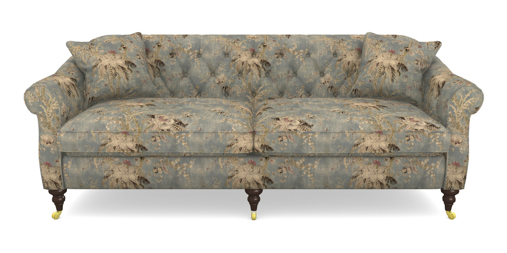 Product photograph of Abbotsbury 4 Seater Sofa In Floral Linen - Zefferino Danish Girl from Sofas and Stuff Limited