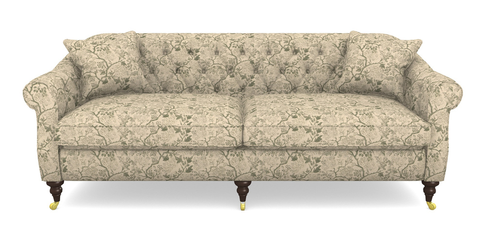 Product photograph of Abbotsbury 4 Seater Sofa In Rhs Collection - Gertrude Jekyll Linen Cotton Blend - Green from Sofas and Stuff Limited