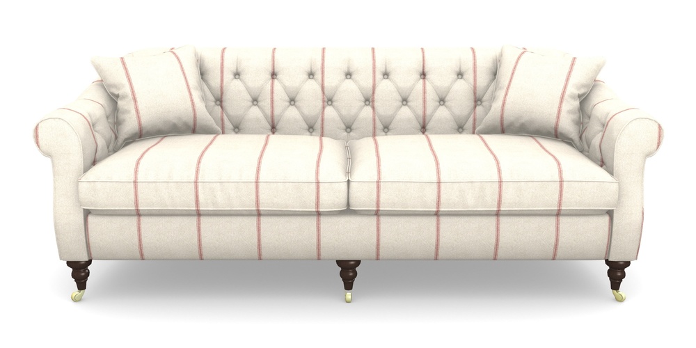 Product photograph of Abbotsbury 4 Seater Sofa In Grain Sack Stripe - Red from Sofas and Stuff Limited