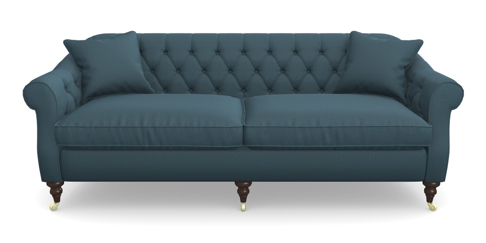 Product photograph of Abbotsbury 4 Seater Sofa In House Velvet - Petrol from Sofas and Stuff Limited