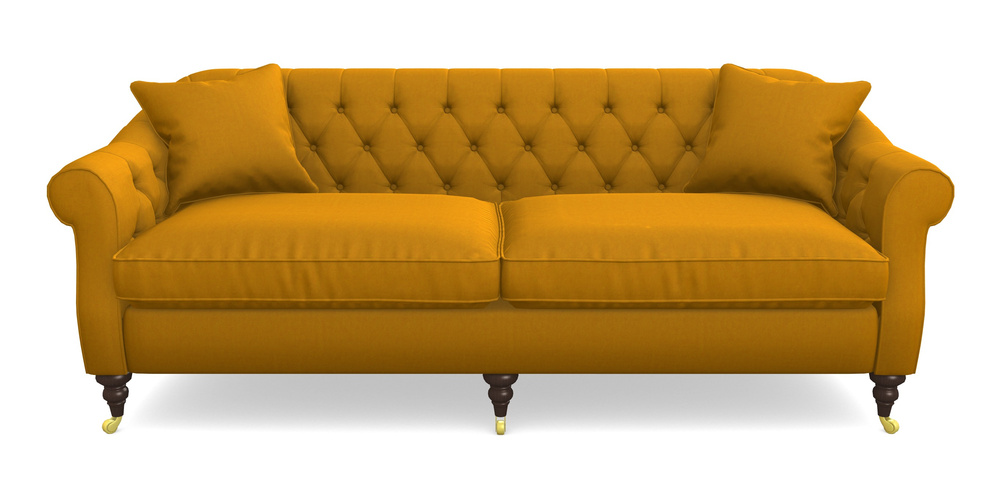 Product photograph of Abbotsbury 4 Seater Sofa In House Velvet - Saffron from Sofas and Stuff Limited