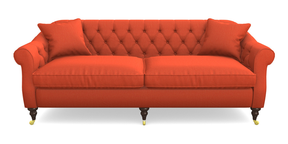 Product photograph of Abbotsbury 4 Seater Sofa In House Velvet - Terracotta from Sofas and Stuff Limited