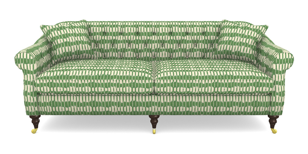 Product photograph of Abbotsbury 4 Seater Sofa In V A Brompton Collection - Ikat - Basil from Sofas and Stuff Limited