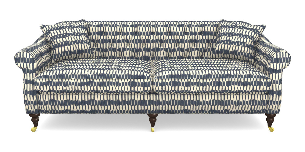 Product photograph of Abbotsbury 4 Seater Sofa In V A Brompton Collection - Ikat - Midnight Blue from Sofas and Stuff Limited