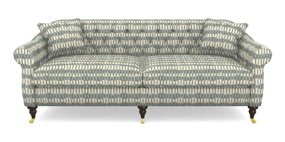 Product photograph of Abbotsbury 4 Seater Sofa In V A Brompton Collection - Ikat - Pebble from Sofas and Stuff Limited