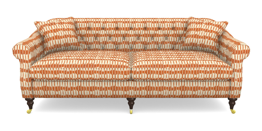 Product photograph of Abbotsbury 4 Seater Sofa In V A Brompton Collection - Ikat - Terracotta from Sofas and Stuff Limited