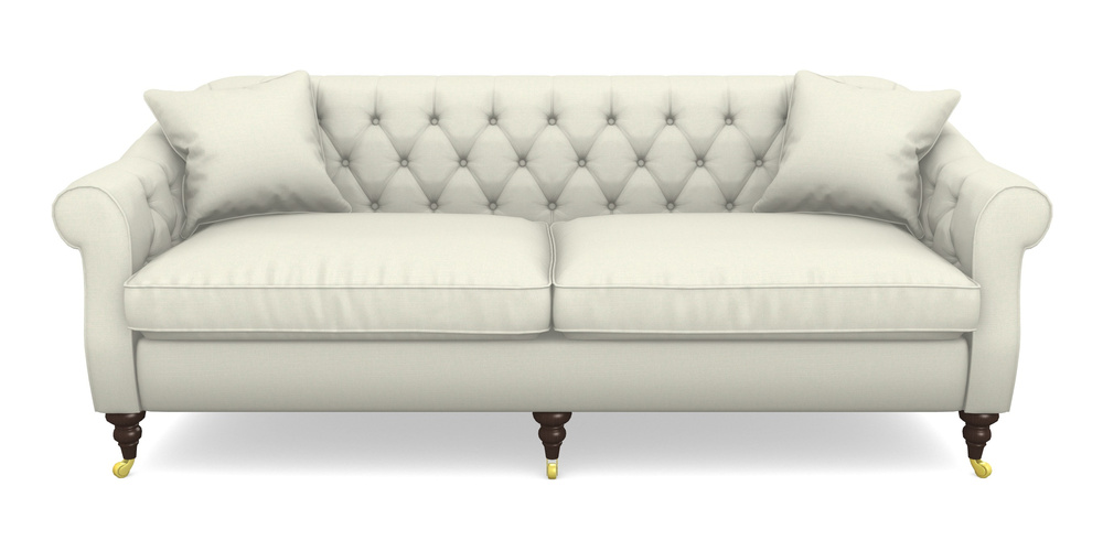 Product photograph of Abbotsbury 4 Seater Sofa In Plain Linen Cotton - Meringue from Sofas and Stuff Limited