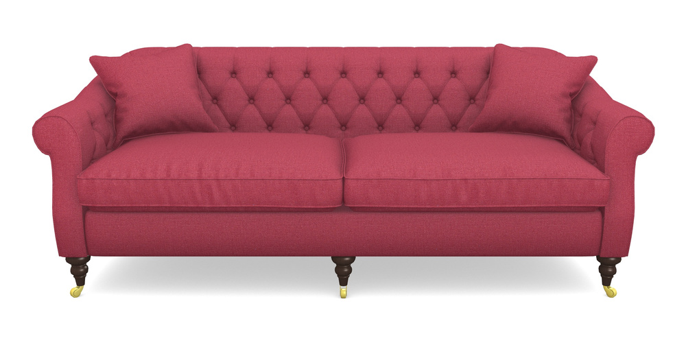 Product photograph of Abbotsbury 4 Seater Sofa In Plain Linen Cotton - Raspberry Jam from Sofas and Stuff Limited