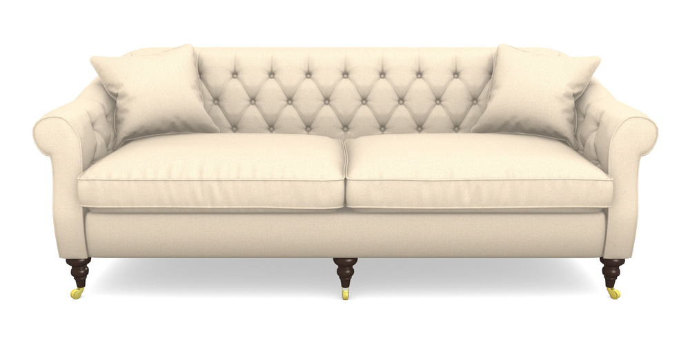 Product photograph of Abbotsbury 4 Seater Sofa In Plain Linen Cotton - Rice Pudding from Sofas and Stuff Limited