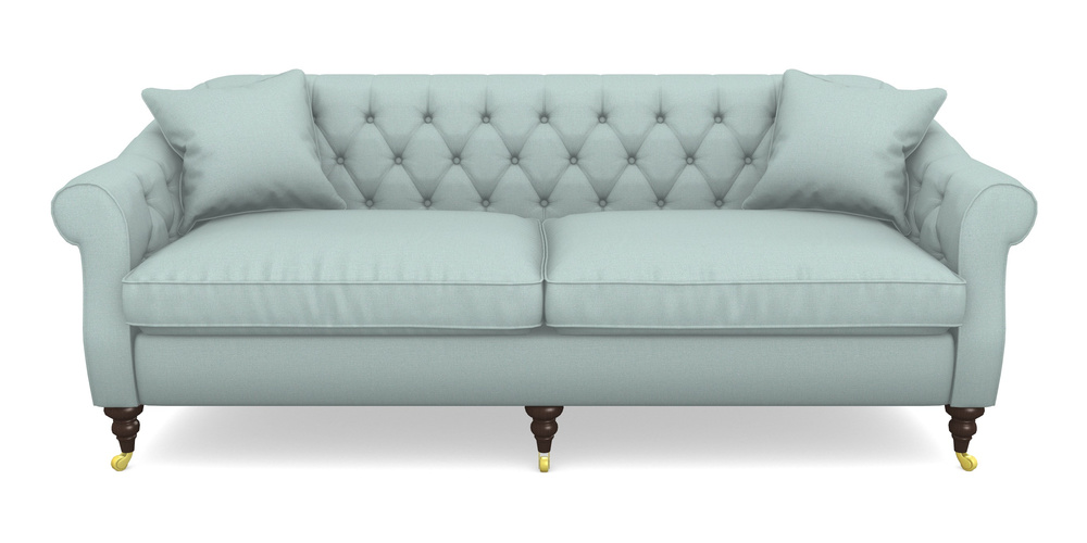 Product photograph of Abbotsbury 4 Seater Sofa In Plain Linen Cotton - Robins Egg from Sofas and Stuff Limited