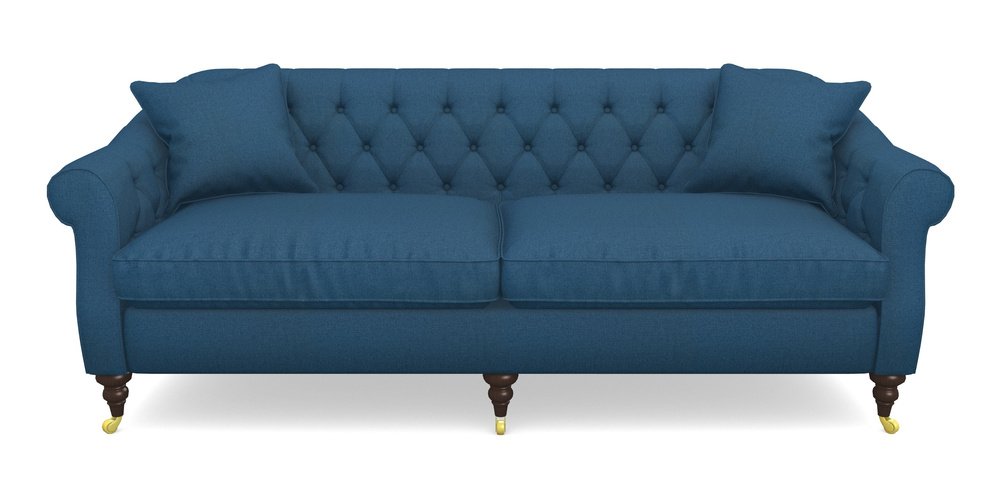Product photograph of Abbotsbury 4 Seater Sofa In Plain Linen Cotton - Royal Blue from Sofas and Stuff Limited