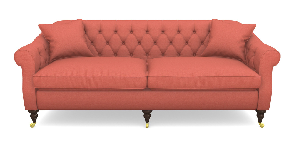 Product photograph of Abbotsbury 4 Seater Sofa In Plain Linen Cotton - Tequila Sunset from Sofas and Stuff Limited