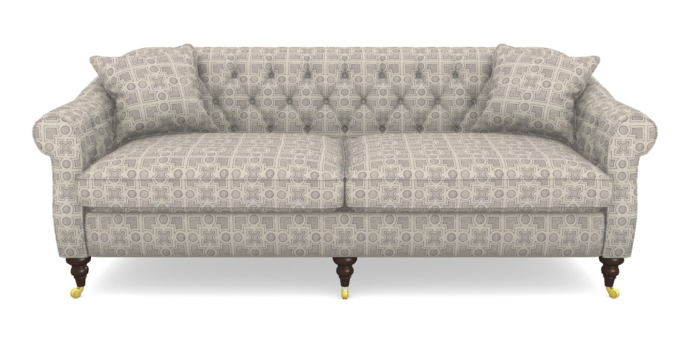 Product photograph of Abbotsbury 4 Seater Sofa In Rhs Collection - Small Knot Garden Cotton Weave - Grey from Sofas and Stuff Limited