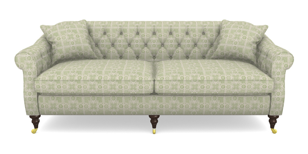 Product photograph of Abbotsbury 4 Seater Sofa In Rhs Collection - Small Knot Garden Cotton Weave - Green from Sofas and Stuff Limited