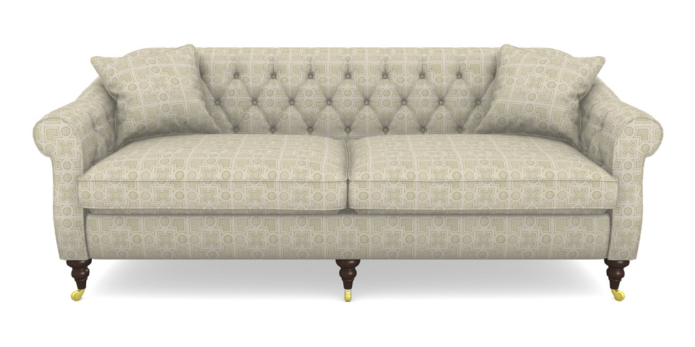 Product photograph of Abbotsbury 4 Seater Sofa In Rhs Collection - Small Knot Garden Cotton Weave - Olive from Sofas and Stuff Limited