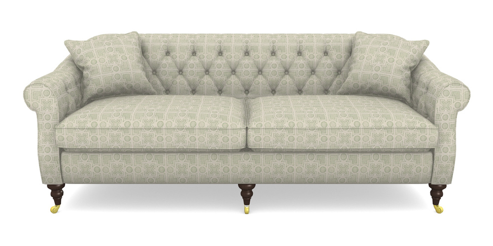 Product photograph of Abbotsbury 4 Seater Sofa In Rhs Collection - Small Knot Garden Cotton Weave - Pistachio from Sofas and Stuff Limited