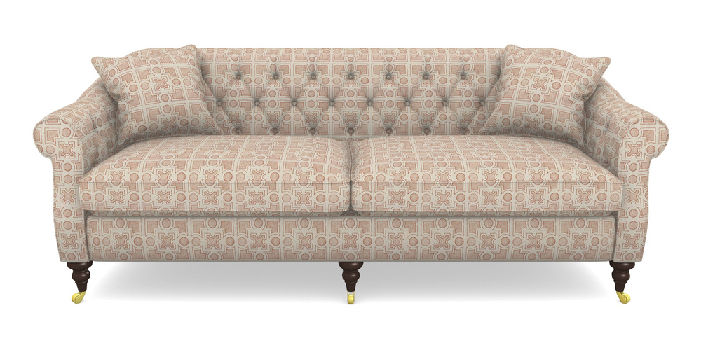 Product photograph of Abbotsbury 4 Seater Sofa In Rhs Collection - Small Knot Garden Cotton Weave - Terracotta from Sofas and Stuff Limited