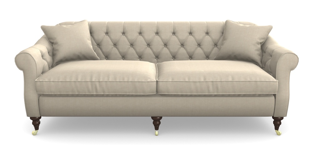 Product photograph of Abbotsbury 4 Seater Sofa In Super Soft Velvet - Hessian from Sofas and Stuff Limited