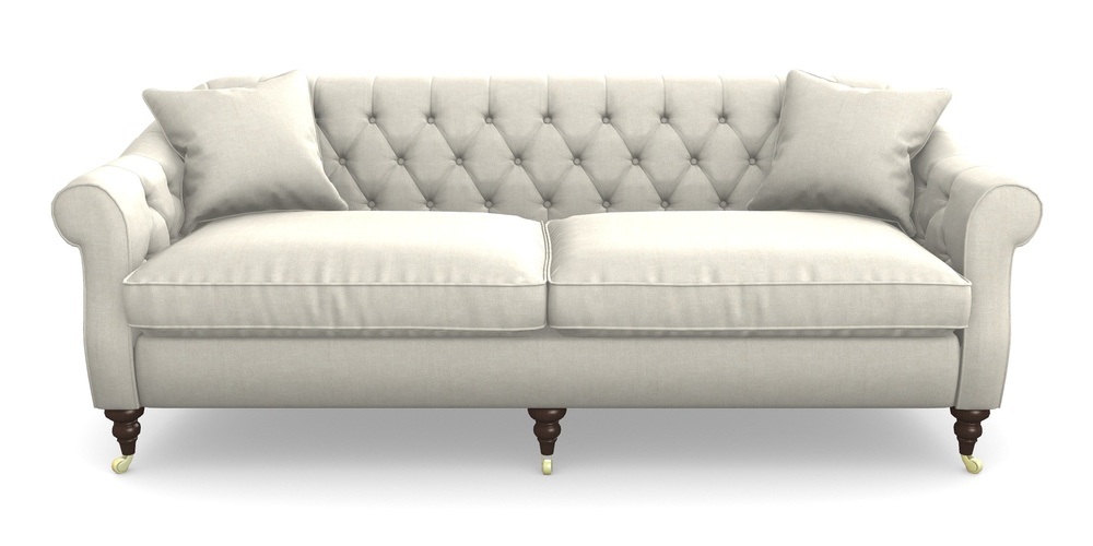 Product photograph of Abbotsbury 4 Seater Sofa In Super Soft Velvet - Linen from Sofas and Stuff Limited