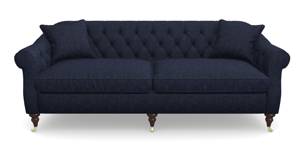 Product photograph of Abbotsbury 4 Seater Sofa In Super Soft Velvet - Navy from Sofas and Stuff Limited