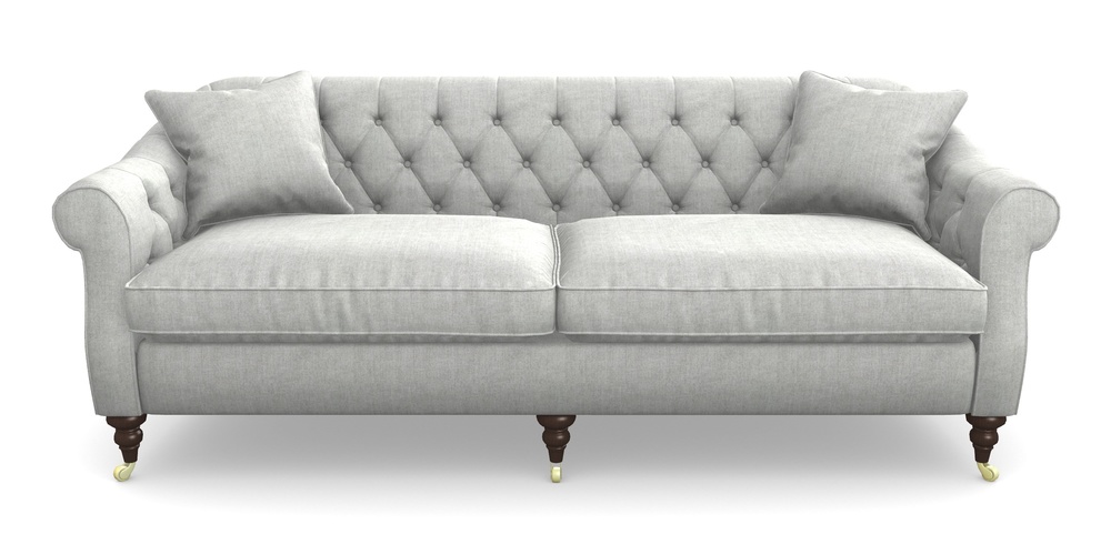 Product photograph of Abbotsbury 4 Seater Sofa In Super Soft Velvet - Silver from Sofas and Stuff Limited