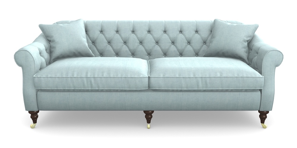 Product photograph of Abbotsbury 4 Seater Sofa In Super Soft Velvet - Sky from Sofas and Stuff Limited