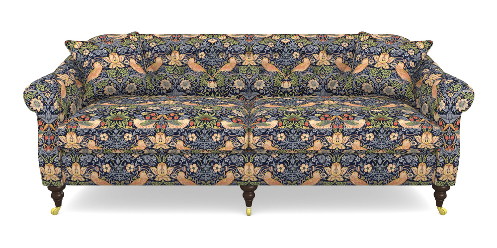 Product photograph of Abbotsbury 4 Seater Sofa In William Morris Collection - Strawberry Thief - Indigo Mineral from Sofas and Stuff Limited