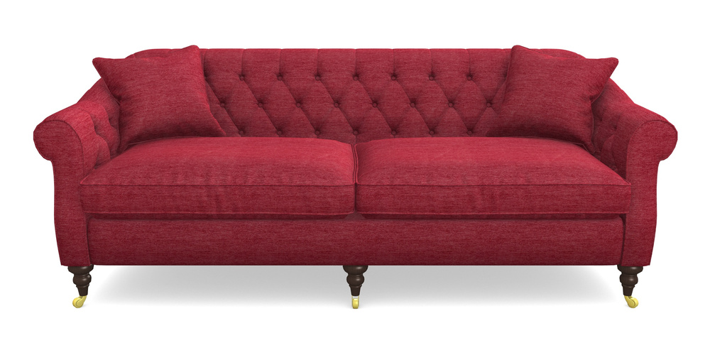 Product photograph of Abbotsbury 4 Seater Sofa In Textured Velvet - Firebrick from Sofas and Stuff Limited
