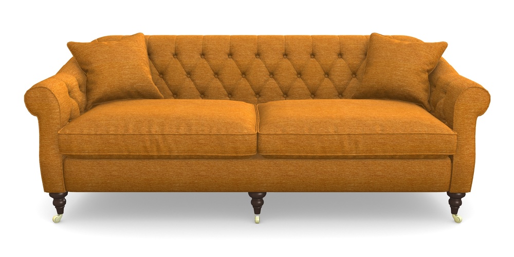Product photograph of Abbotsbury 4 Seater Sofa In Textured Velvet - Turmeric from Sofas and Stuff Limited